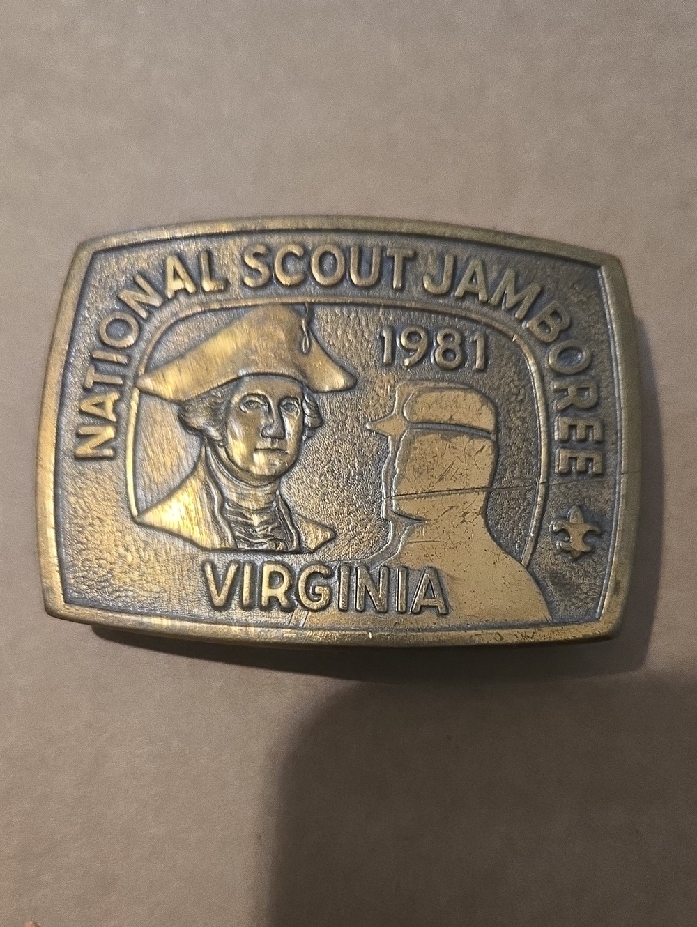 National Scout Jamboree Virginia 1981 Brass Belt Buckle - Gold Finish